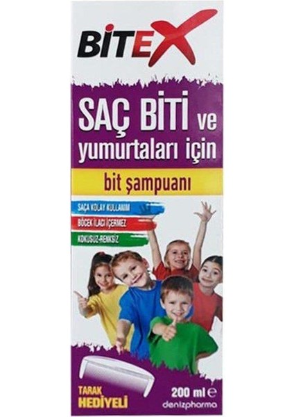 Bitex Saç Biti ve Yumurtaları Için Şampuan Tarak Hediyeli 200 ml