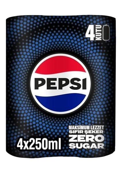 Pepsi Zero Sugar Kola Kutu 4 x 250 ml modelleri
