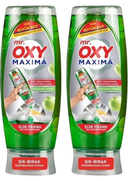Mr. Oxy Maxima Elde Yıkama Bulaşık Deterjanı Elma Kokulu 650 ml 2 Adet