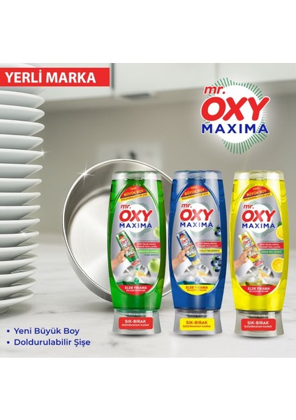 Mr. Oxy Maxima Elde Yıkama Bulaşık Deterjanı Elma Kokulu 650 ml 2 Adet modelleri