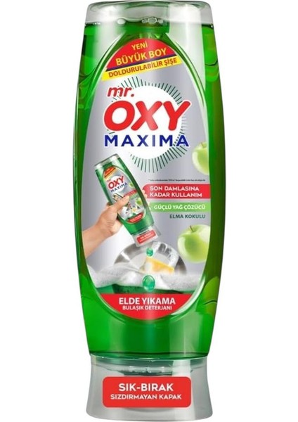 Mr. Oxy Maxima Elde Yıkama Bulaşık Deterjanı Elma Kokulu 650 ml 2 Adet fırsatları