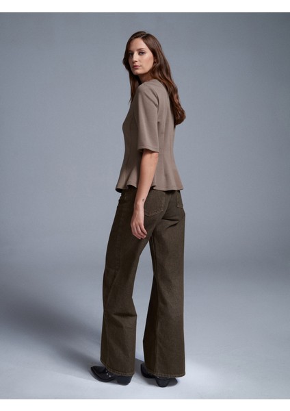 32077 Peplum Top-Açık Haki fiyatları