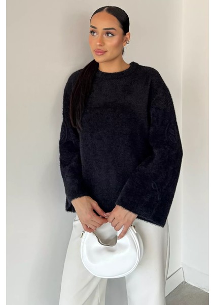 Kadın Bisiklet Yaka Kol Işlemeli Triko Kazak (S-M-L-Xl Beden Uyumludur.) P-00018913 fiyatları