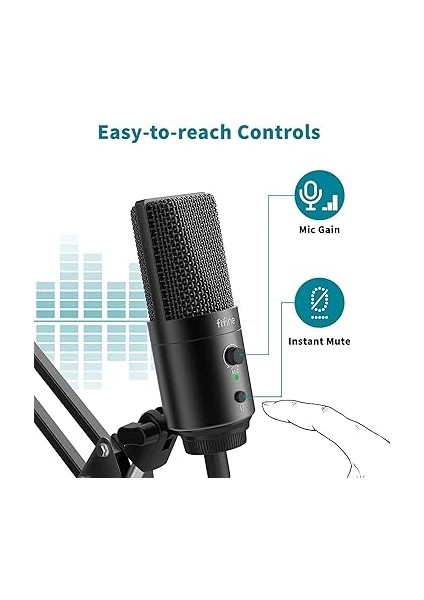 Mikrofon Pc Kondansatör, Tip A/c USB Mikrofon Mac Ps4 Ps5 Için, Standlı Mikrofon, Pop Filtre, Sessize Alma Düğmesi, Kulaklık Bağlantısı fiyatları