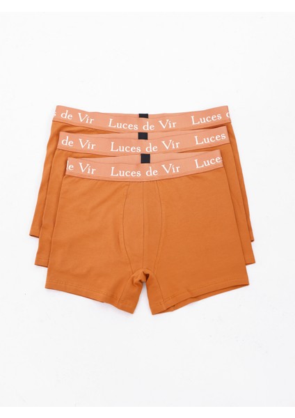 Erkek 3’lü Boxer Seti kahverengi fırsatları