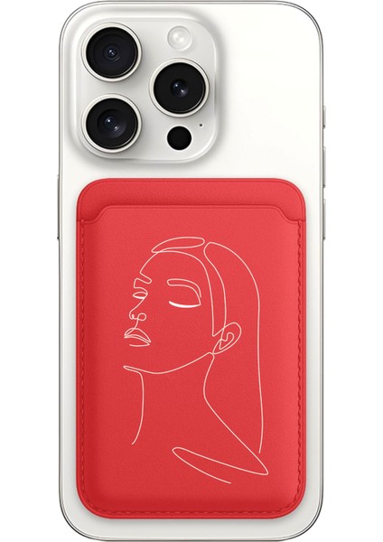 iPhone 11 12 13 14 15 16 17 Pro Max Plus Air Magsafe Mıknatıslı Kırmızı Kartlık Siluet
