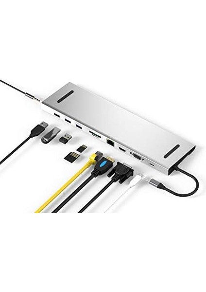 CDG-CNV80 Type-C To 10IN1 Macbook Notebook Port Çoklayıcı (3xusb 3.0+Hdmı+Usb 3.1 Type-C + RJ45 + Sd/tf) fiyatları
