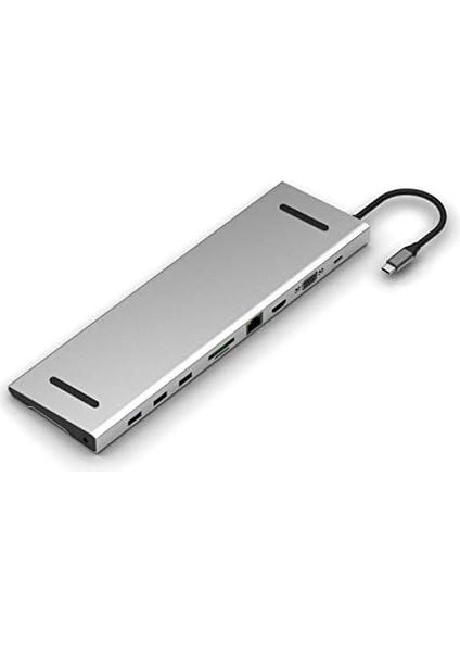 CDG-CNV80 Type-C To 10IN1 Macbook Notebook Port Çoklayıcı (3xusb 3.0+Hdmı+Usb 3.1 Type-C + RJ45 + Sd/tf) fırsatları