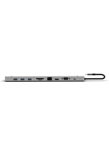 CDG-CNV80 Type-C To 10IN1 Macbook Notebook Port Çoklayıcı (3xusb 3.0+Hdmı+Usb 3.1 Type-C + RJ45 + Sd/tf) indirimleri