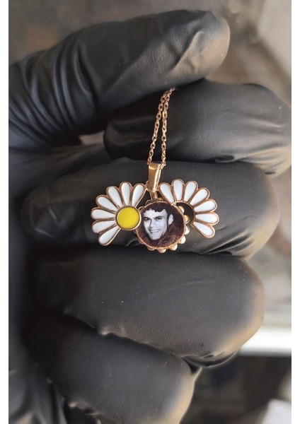 925 Ayar Gümüş 24 Ayar Altın Kaplama Açılır Kapanır Papatya Kolye