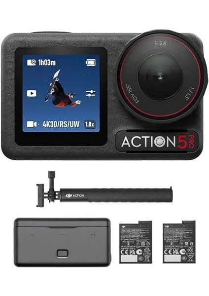 Osmo Action 5 Pro Adventure Combo, 1/1,3 Inç Sensörlü Aksiyon Kamerası 4k, 3 Pilli 12 Saat Uzatılmış Pil Ömrü, Sabitleme, Çift OLED Dokunmatik Ekran, Seyahat Için Mini Aksiyon Kamerası, Vlog fırsatları