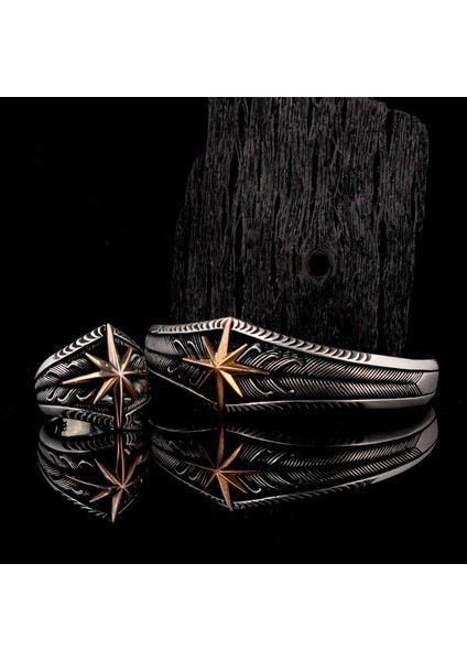 Pusula Model Yüzük Bileklik Kombini 925 Ayar Gümüş fiyatları