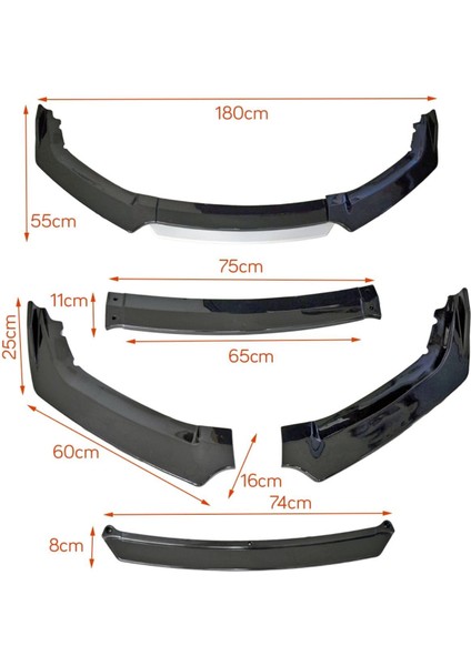 Universal 4 Parça Lip Piano Black Parlak Siyah 6 Renk Çeşit modelleri