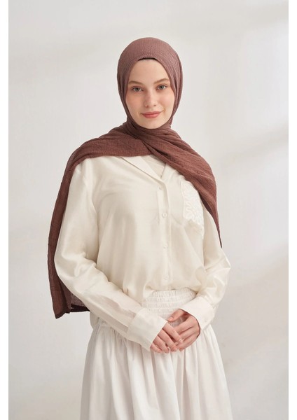 Latte Armanda Degrade Biyeli Müslin Şal 3359