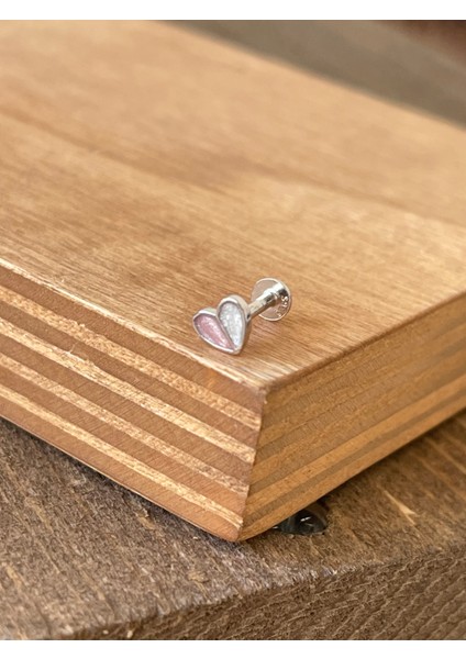 925 Ayar Gümüş Hareli Kalp Dudak Helix Tragus Kıkırdak Piercingi Gümüş Piercing fiyatları