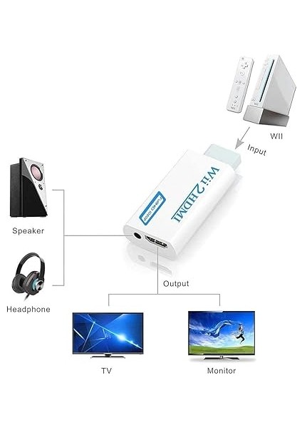 Nintendo Wii Için HDMI Tv Kablo Çevirici Dönüştürücü Adaptör 4542 fırsatları