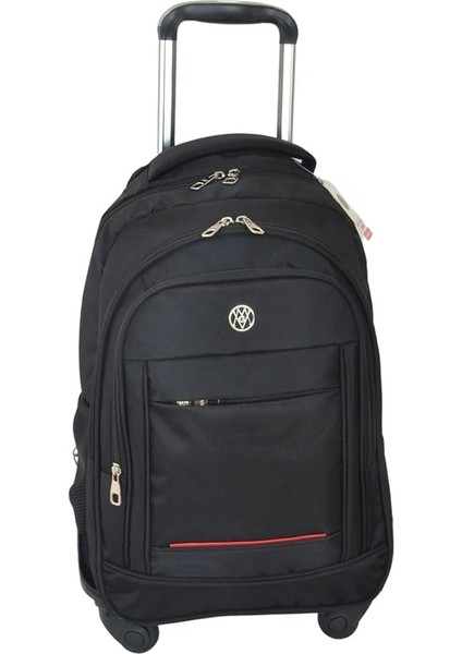 Srç03 Çekçekli ve 4 Tekerlekli Sırt Çantası (Siyah)