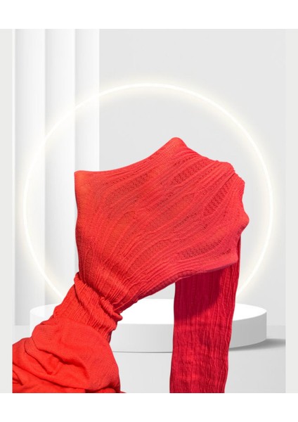 Mercan Rengi Dita Mistik Desenli Esnek 80 Denye Külotlu Çorap