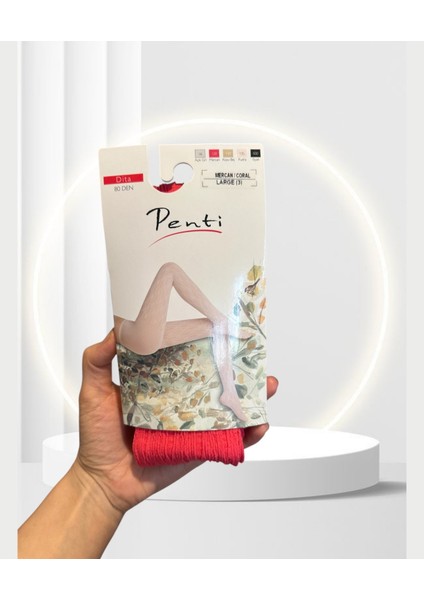 Mercan Rengi Dita Mistik Desenli Esnek 80 Denye Külotlu Çorap fırsatları