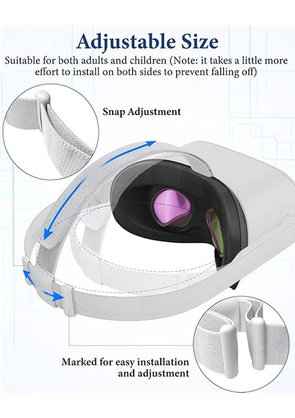 Strap For Oculus Quest 2 Headset, Original Replacement Head Strap Compatible With Meta Quest 2 Headstrap With 4 Pcs Controller Thumb Grip Caps，for Oculus Quest 2 Headstrap，original Head Strap fırsatları
