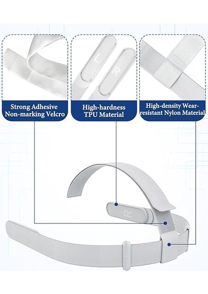 Strap For Oculus Quest 2 Headset, Original Replacement Head Strap Compatible With Meta Quest 2 Headstrap With 4 Pcs Controller Thumb Grip Caps，for Oculus Quest 2 Headstrap，original Head Strap indirimleri