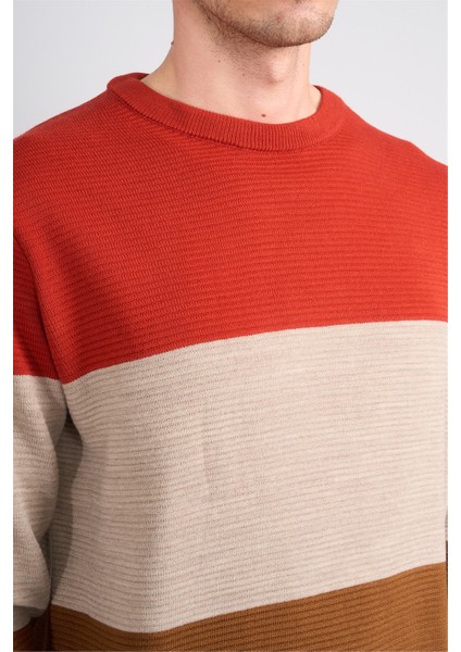 Çetinkaya Mentality 5258 Erkek Bisiklet Yaka Bloklu 1/18 Akrilik Triko Kiremit indirimleri