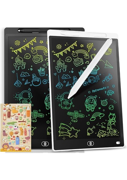Adet] Renkli Yazı 10 Inç LCD Grafik Tablet Silinebilir Çizim Panosu, Çocuk Hediyesi, Oyun Grafik Tablet 2 3 4 5 6 7 Yaş Için (Siyah&beyaz)