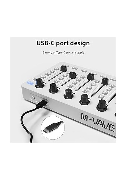 Mıdı Kontrol Cihazı 43 Düğmeli 8 Düğmeli 8 Basmalı Düğmeli Mıdı Miks Konsolu Bt Bağlantısı Pil/tip-C Güç Kaynağı USB Mıdı Kontrol Cihazı Çoğu Elektroakustik Enstrüman Için Mikser indirimleri