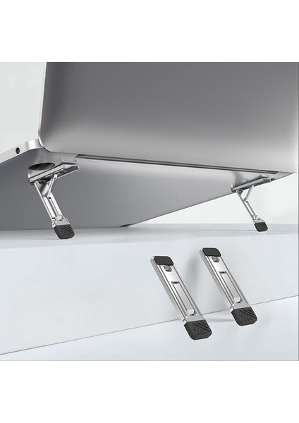 Cep Telefonu ve Dizüstü Bilgisayar Standı | Katlanabilir Ince Metal Braket | Taşınabilir, Ergonomik Laptop ve Telefon Standı | Masaüstü Çok Amaçlı Destek 1 Adet Ayak