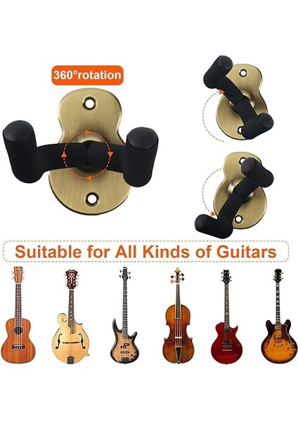 Gitar Duvara Monte Askı, Metal Gitar Standı Asma Gitar Duvar Tutacağı, Akustik Gitar Için Yer Tasarrufu Klasik Gitar Elektrikli Gitar Bas Ukulele (Bronz) fırsatları