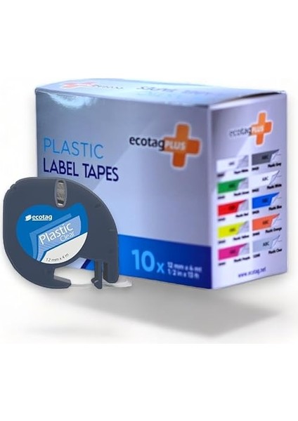 Dymo Letratag Etiket Muadili 12 mm x 4 mt Şeffaf 10 Lu Paket modelleri