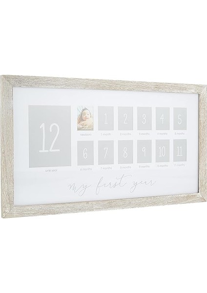 My First Year Fotoğraf Anları Bebek Hatıra Resim Çerçevesi, Bebeğin Ilk Yıl Fotoğraf Çerçevesi, Anneler Günü Aksesuarı, Cinsiyetsiz Bebek Kilometre Taşı Kreş Dekoru, Rustik fırsatları