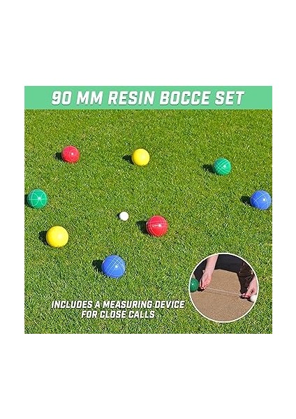 90 mm Backyard Boccia Seti, 8 Küre, Pallino, Çanta ve Ölçüm Ipi - Birinci Sınıf Reçine fiyatları