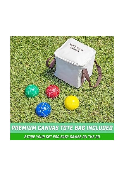 90 mm Backyard Boccia Seti, 8 Küre, Pallino, Çanta ve Ölçüm Ipi - Birinci Sınıf Reçine indirimleri