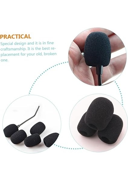 Pratik Mikrofon Aksesuarları 40 Adet Yaka Kulaklık Mikrofonu Sünger Rüzgar Geçirmez ve Yüksek Malzeme fiyatları