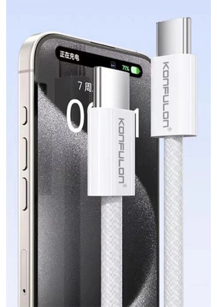 DC82 1M 60W Type-C to Type-C PD Hızlı Şarj Kablo - Beyaz fırsatları