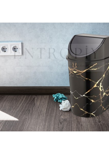 Mermer Desenli 3 Lt , 5 Lt, 10 Lt Plastik Mutfak Çöp Kovası – Siyah Beyaz | Tezgah Altı, Dolap Içi, Pedalsız, Şık ve Dayanıklı Cop Kovasi | Mutfak, Banyo, Ofis Kullanımına Uygun