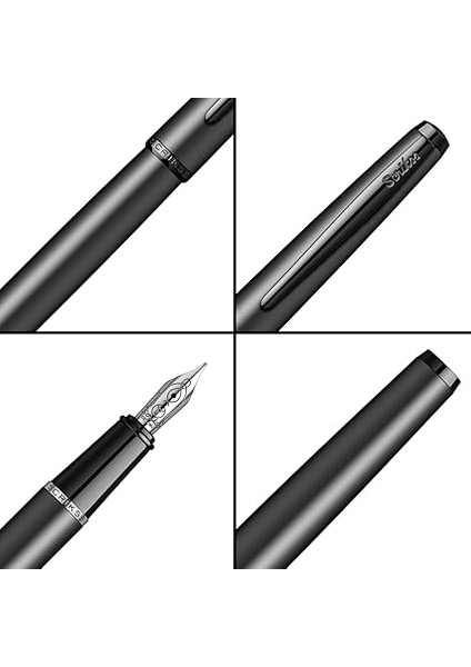 88712 Metropolis 78MB Kutulu Dolma Kalem, Mat Siyah modelleri