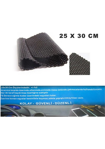 4 Adet Carub Kaydırmaz Ped Torpido Üstü 25X30CM Siyah fiyatları