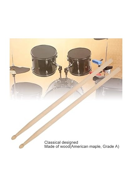 2 Çift Baget Boyutu 5A 5b Ahşap Caz Bateri Seti Baget Müzik Aleti Aksesuarı (5A Bagetler) fırsatları