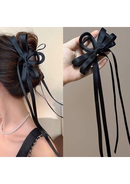 Okavango Kadın Siyah Fiyonk Kuyruklu Mandal Toka, Kadın Çocuk Mandal Toka, Lastik Toka Seti, Toka Organizer, Kadife Toka modelleri