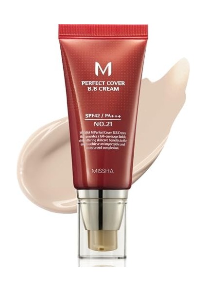 Mıssha M Perfect Cover Yoğun Kapatıcı Etkili Bb Krem No.21 Açık Bej SPF42/PA+++, 50ML