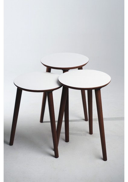 Idek Home 3'lü Zigon Sehpa %100 Mdf Beyaz Madrid Model Sehpa indirimleri