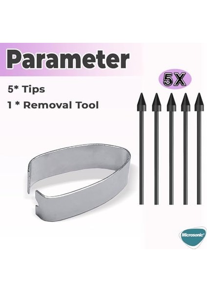 Galaxy Tab S10 Fe Plus Pencil Uçları 5`li Paket Siyah modelleri