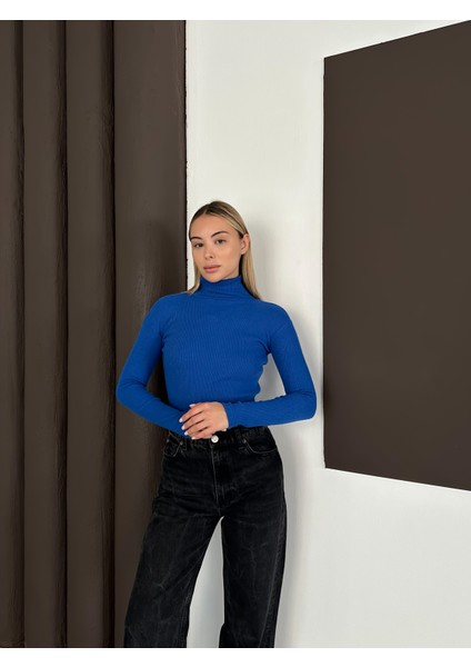 Unisex Pamuklu Balıkçı Yaka Boğazlı Kazak