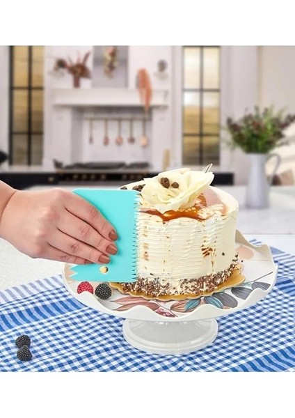 Parça Plastik Pasta Hamur Krema Şekillendirici Kesici Kazıyıcı Dekoratör Spatula Set modelleri