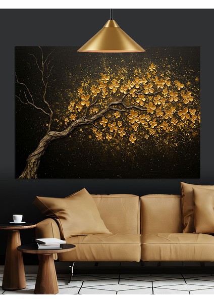 Sonbahar Ağacı Altın Renkler Dekoratif Kanvas - Mdf Ahşap Tablo fiyatları