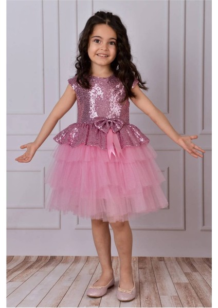 Kız Çocuk Tüllü Abiye Parti Ve Doğum Günü Elbise