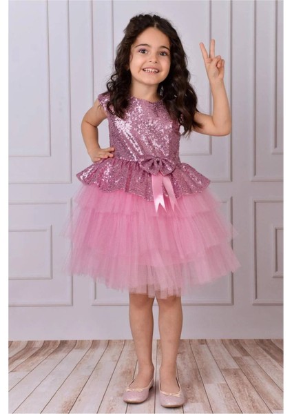 Kız Çocuk Tüllü Abiye Parti Ve Doğum Günü Elbise