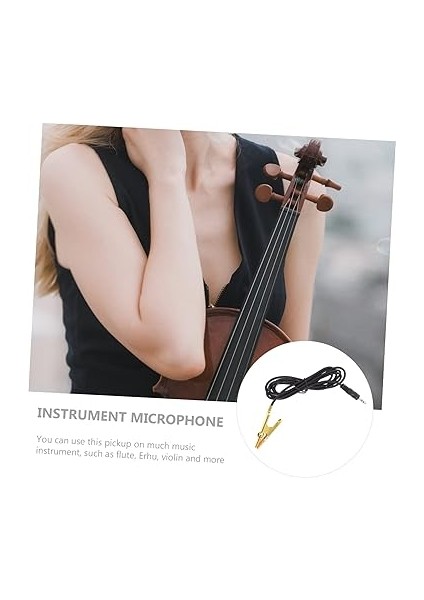 Güçlendirilmiş Alma Klibi Klipsli Mikrofon Ses Alıcısı Yansıma Önleyici Mikrofon Keman Pikap Klibi Flüt Için Pikap Klipsi Çello Pikap Keman Klibi Evrensel Pikap Klipsi Metal Black fırsatları